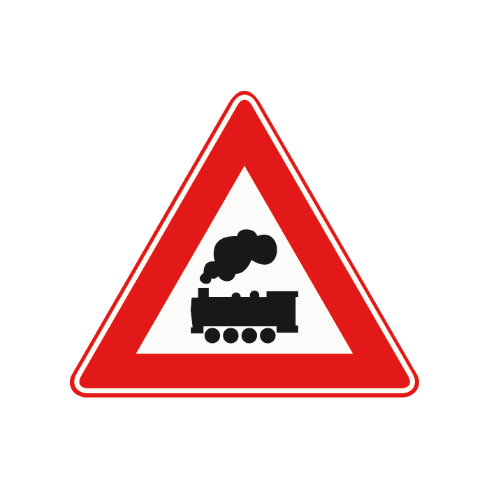 J11 - Level Crossing without Barriers road sign