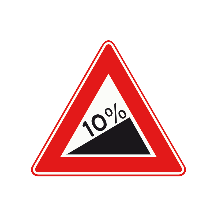 J6 - Steep Slope (Ascent) road sign