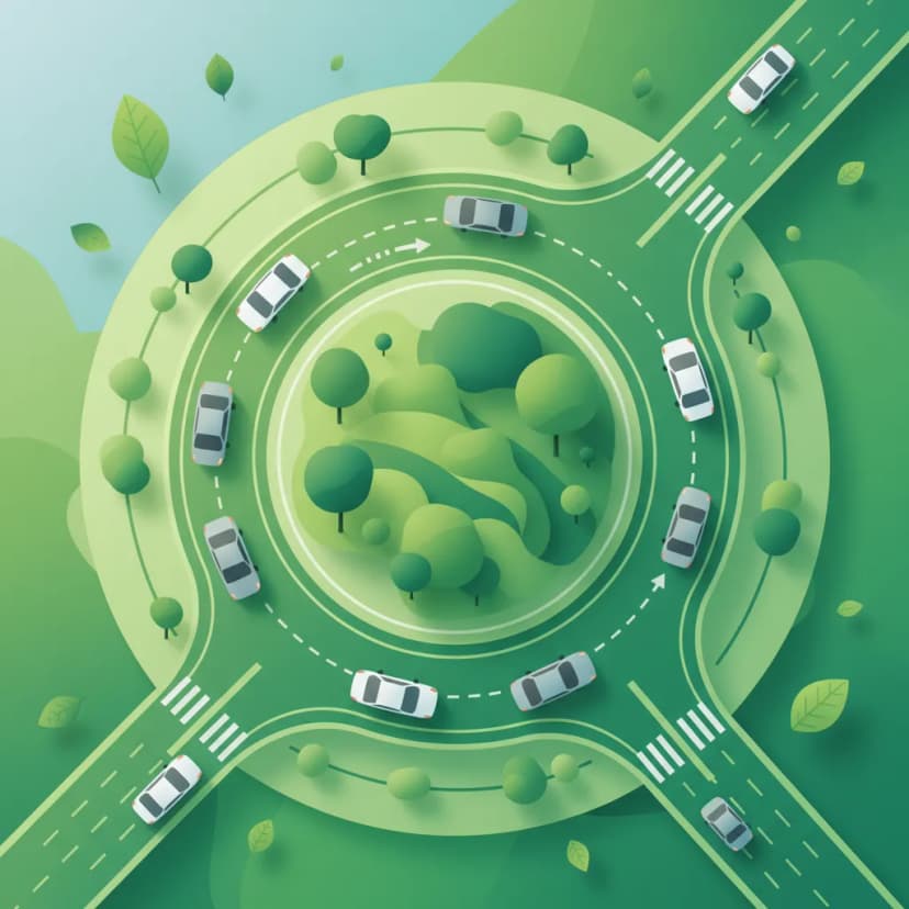 Roundabout Navigation and Right-of-Way lesson image