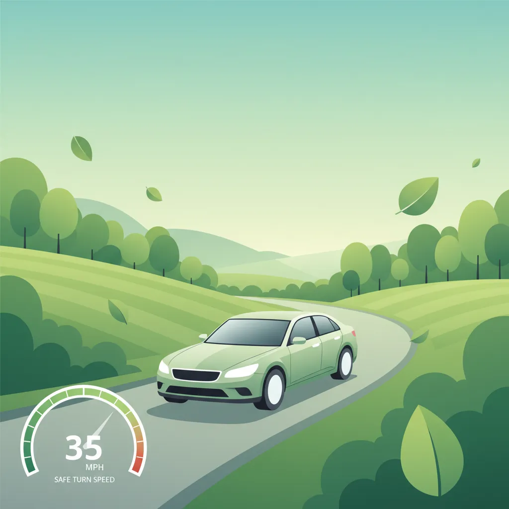 Calculating Safe Speed in Curves (bochtsnelheid) lesson overview image