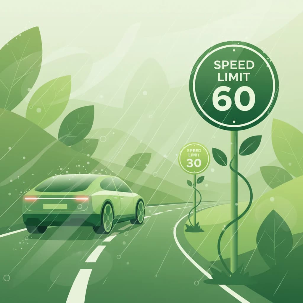 Nederländsk Körkortsteori B: Hastighetsanpassning för väder och sikt