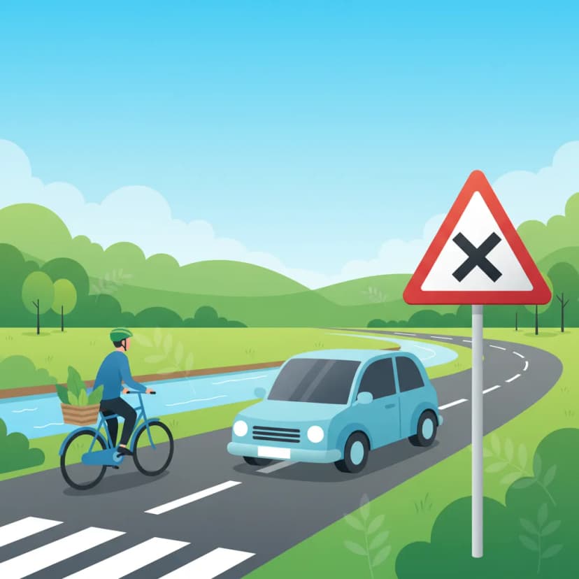 Dutch Warning Signs at Intersections and Safe Approach