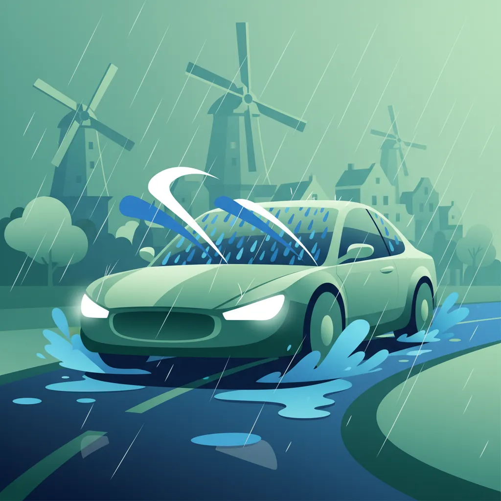 Öva körning i kraftigt regn och undvik vattenplaning inför ditt nederländska körkortsprov