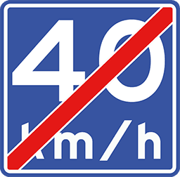 A5 - End of Recommended Speed road sign