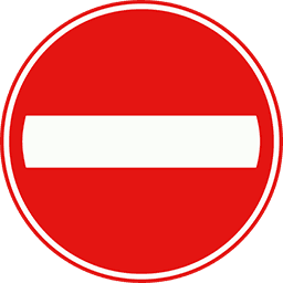 C2 - No Entry in This Direction (One-Way Street) road sign