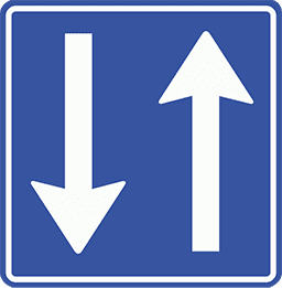 C5 - Two-Way Access (Not One-Way) road sign