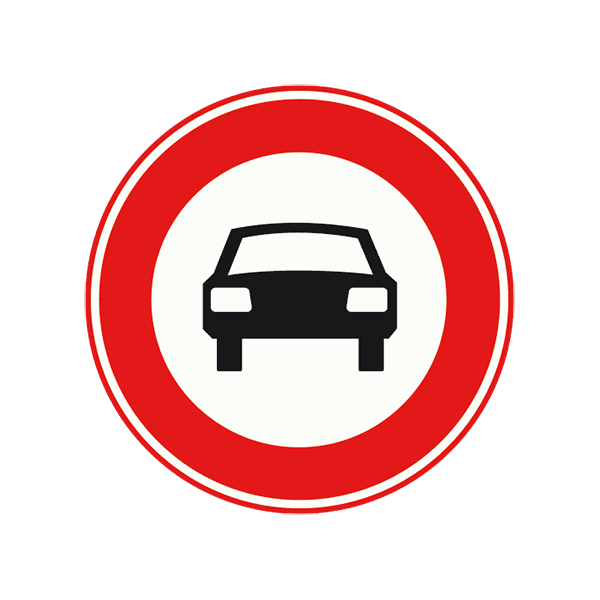 C6 - Closed to Motor Vehicles on More Than Two Wheels road sign