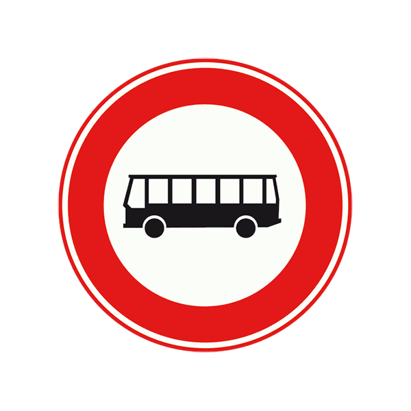 C7a - Closed to Buses road sign
