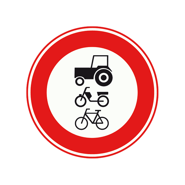 C9 - Closed to Various Non-car Traffic road sign