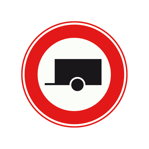 C10 - Closed to Motor Vehicles with Trailers road sign