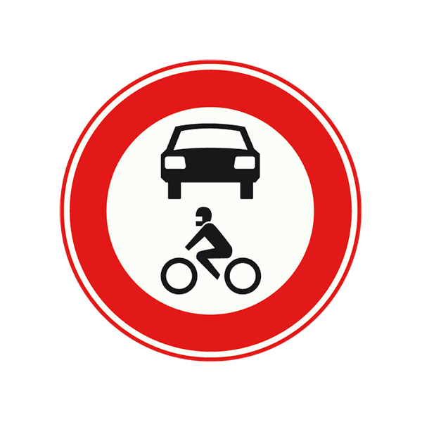 C12 - Closed to All Motor Vehicles road sign