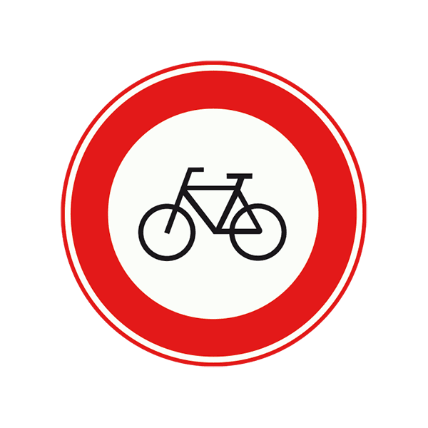 C14 - Closed to Bicycles & Non-motorized Disability Vehicles road sign