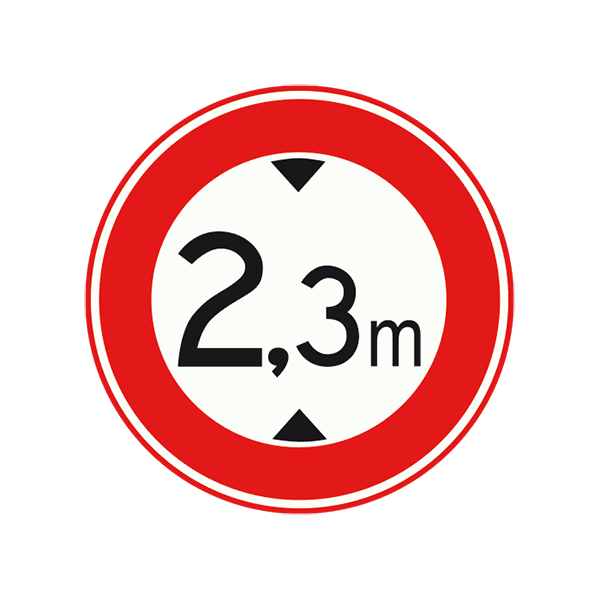 C19 - Closed to Vehicles Higher Than… road sign