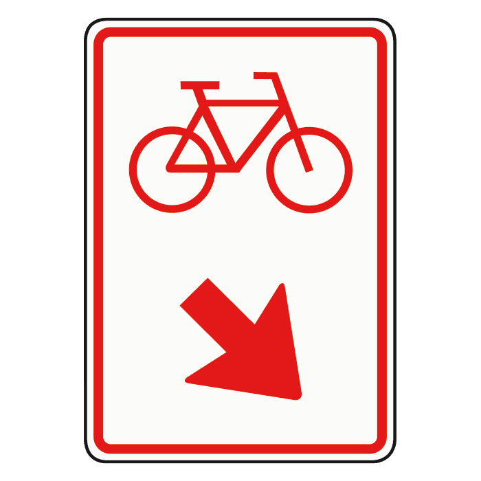 D101 - Cyclists Pass on the Right road sign