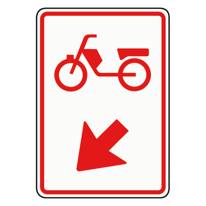 D104 - Mopeds Pass on the Left road sign