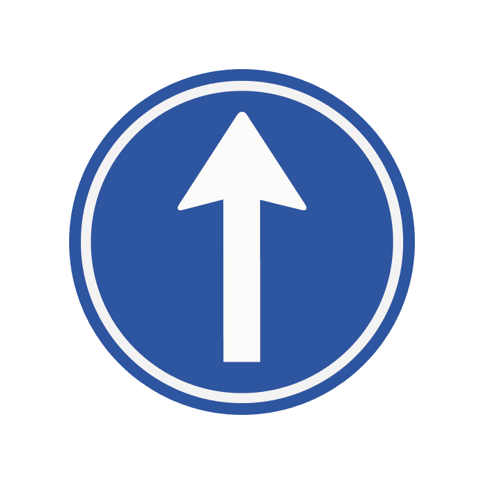 D4 - Mandatory Direction — Straight Ahead road sign