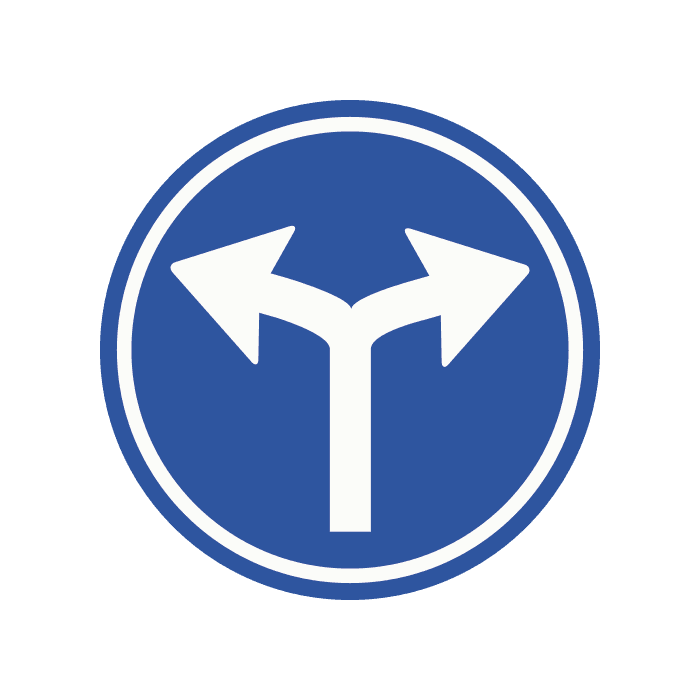 D7 - Mandatory Directions — Left and Right road sign