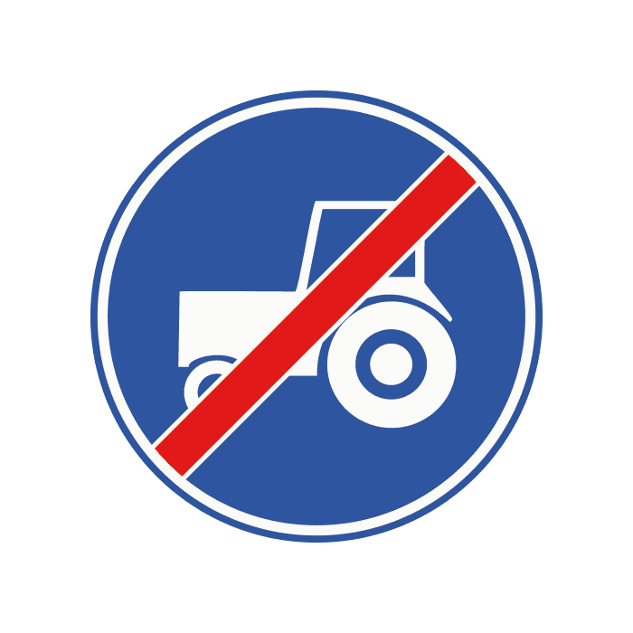 F12 - End of Passing Lane — Slow Vehicles road sign