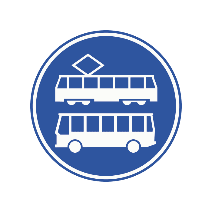 F17 - Tram and Bus Lane / Carriageway Only road sign