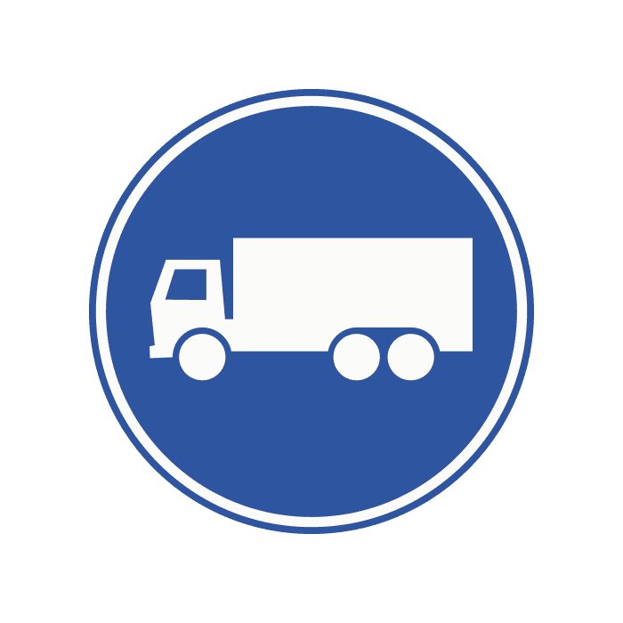 F21 - Lorry Lane / Carriageway Only road sign