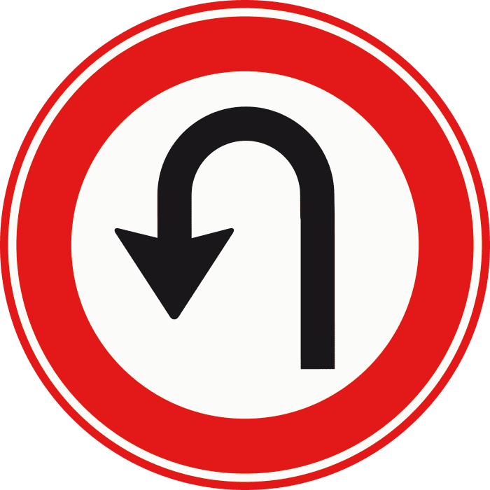 F7 - No U-Turn road sign