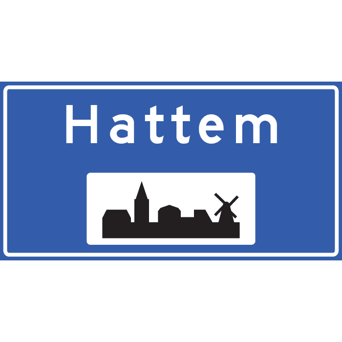H1-new - New Type — Begin Built-Up Area road sign