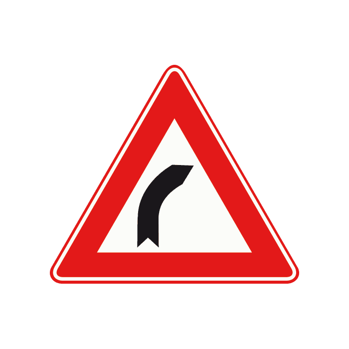 J2 - Bend to the Right road sign