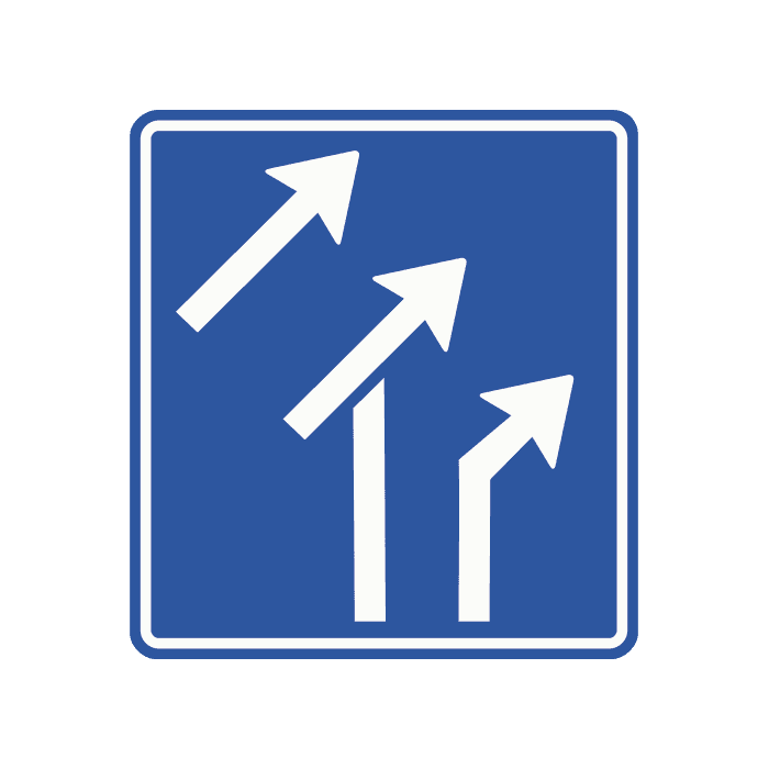 L101-3 - Taper Insertion — Two-Lane Carriageways road sign