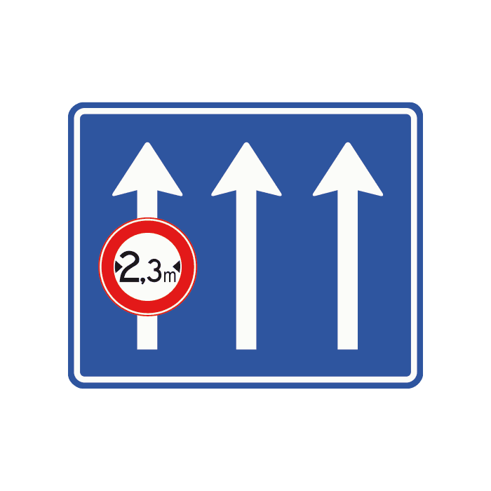 L11 - Information Applies Only to the Lanes Indicated road sign