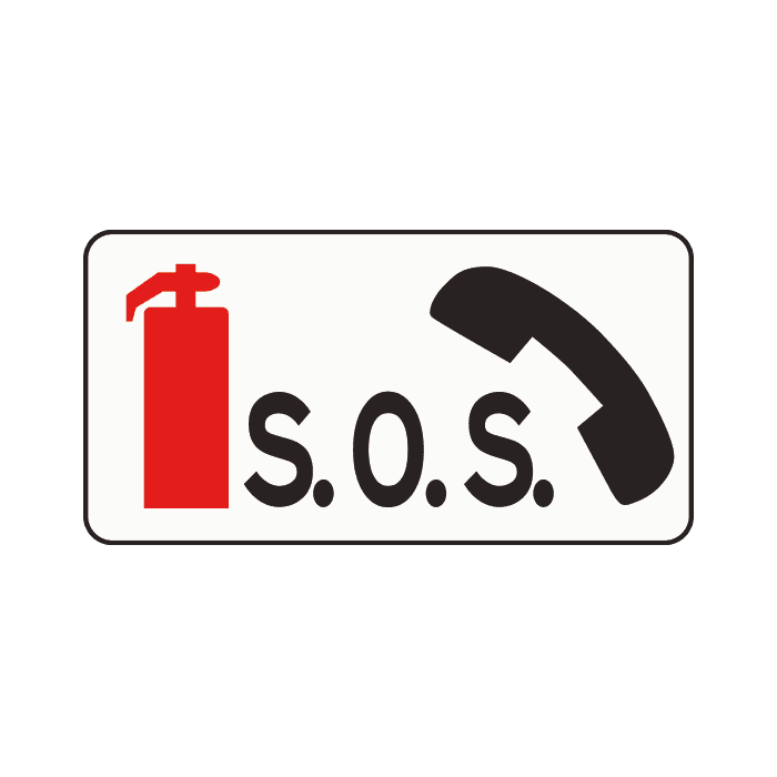 L18 - Emergency Telephone and Fire Extinguisher road sign