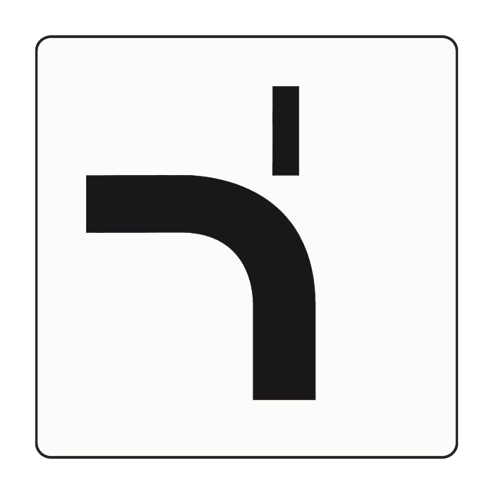 OB-713 - Priority Layout — Divergent Priority Road (Variant 3) road sign